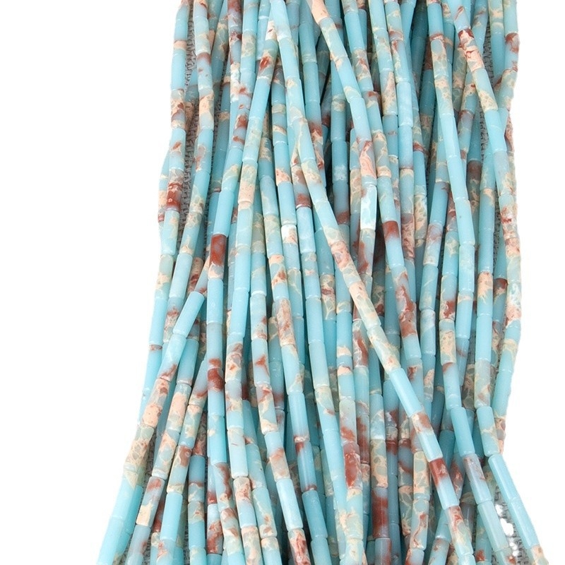 Shoushan kő gyöngyök, cső alakú gyöngyök ékszerekhez, vágott