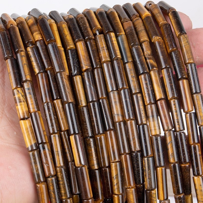 Shoushan kő gyöngyök, cső alakú gyöngyök ékszerekhez, vágott