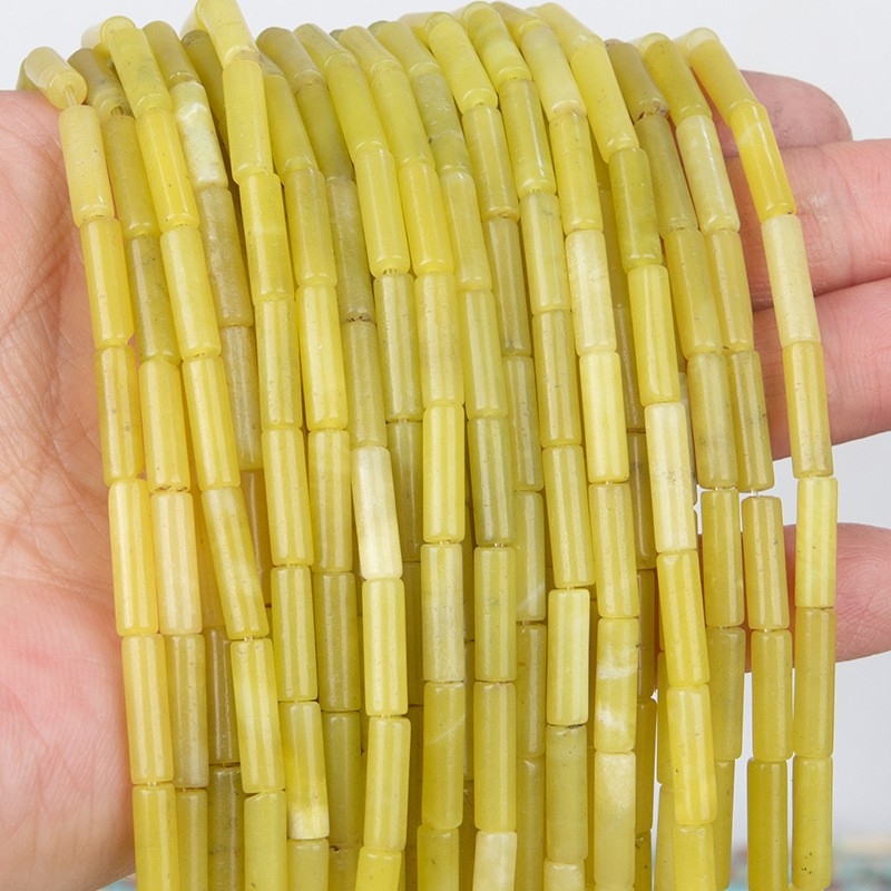 Shoushan kő gyöngyök, cső alakú gyöngyök ékszerekhez, vágott