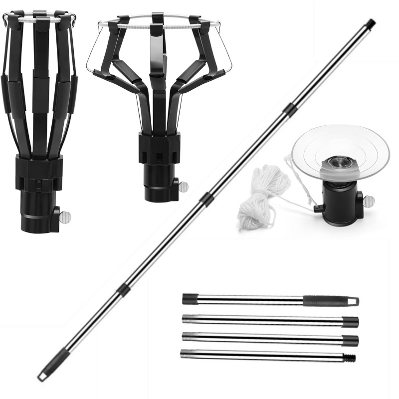 Shuke nehrđajući čelik alat za zamjenu žarulje s usisnom čašom, rastavljivi 4-dijelni set