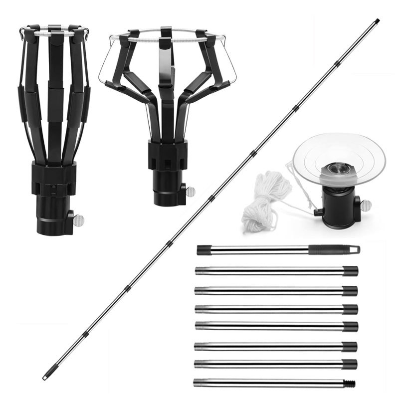 Shuke nehrđajući čelik alat za zamjenu žarulje s usisnom čašom, rastavljivi 4-dijelni set