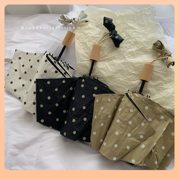 Sulankstomas moterų saulės skėtis su taškuotu raštu, UV apsauga, audinys: TPE, danga: Vinyl, svoris 350 g, pakuotės tūris 0,025 m³