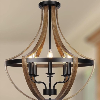 Πολυέλαιος vintage με κλαδωτό σχέδιο, μεταλλικό σώμα από σίδερο, ρυθμιζόμενο ύψος 1 μ, πολλαπλών κεφαλών