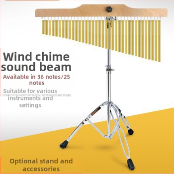 Mediniai vėjo varpeliai rinkinys su 25 tonų ir 36 tonų varpeliais, medinis garso medis su laikikliu ir 20 varpų eilei; vaikams nuo 7 iki 14 metų.