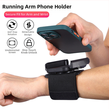 Držiak na telefón na zápästie pre beh – Unisex, Plastový, Všeobecný štýl (Stojan pre živé prenosy)