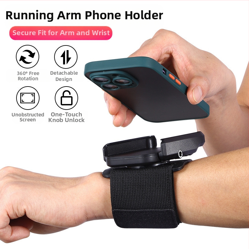 Držiak na telefón na zápästie pre beh – Unisex, Plastový, Všeobecný štýl (Stojan pre živé prenosy)