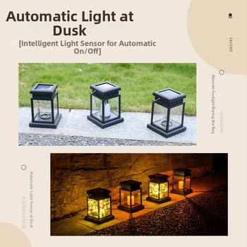 Ηλιακή κρεμαστή λαμπτήρα κήπου IP44, LED 0,5W, λειτουργία 6–12 ωρών