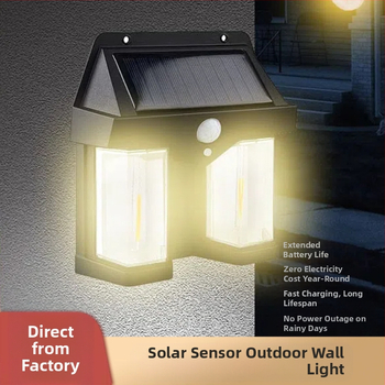 Solárne vonkajšie nástenné svetlo so senzorom pohybu, automatické zapnutie po zotmení (IPX4, 2W, 5.5V, Mulinsen LED)