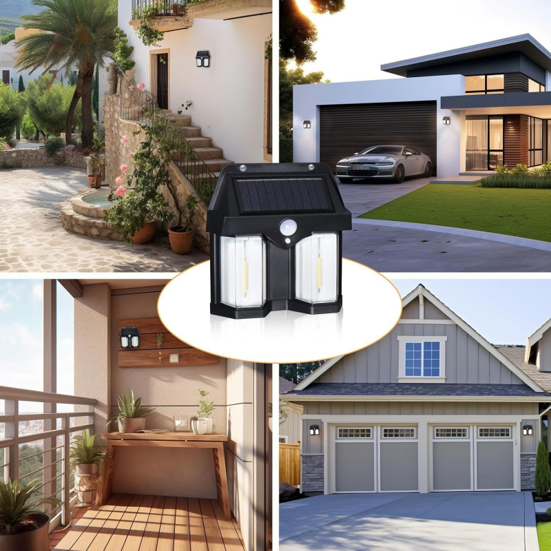 Solarno vanjsko zidno svjetlo sa senzorom pokreta, automatsko uključivanje noću (IPX4, 2W, 5.5V, Mulinsen LED diodama)