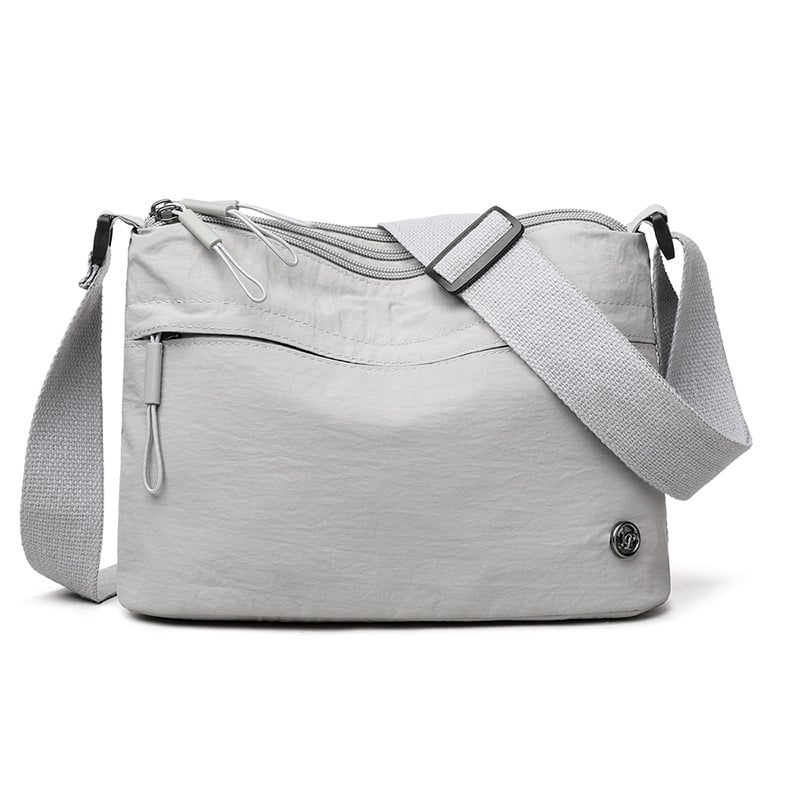 Ženska crossbody torba, urbani minimalistički stil, najlon, horizontalni kvadratni oblik, zatvaranje zipom, poliester podstava