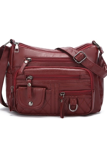 Torba za rame od meke PU kože, mali kvadratni oblik, zatvarač, unutarnji džep sa zipom i džep za telefon, podstava od poliester, jedna naramenica