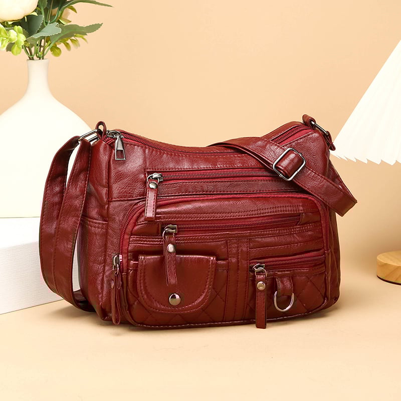 Torba za rame od meke PU kože, mali kvadratni oblik, zatvarač, unutarnji džep sa zipom i džep za telefon, podstava od poliester, jedna naramenica