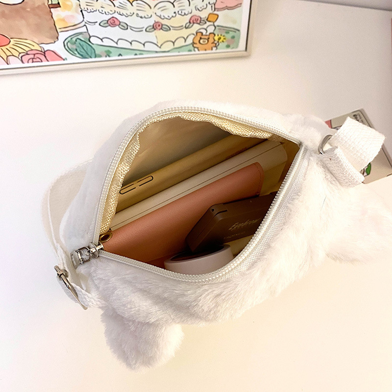 Детска плюшена чанта през рамо с котешки мотив, за момичета; полиестрова подплата, устойчивост на износване, облекчава носенето