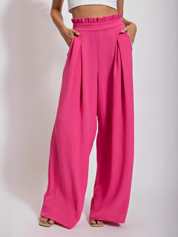 Женски панталони с прав крачол от полиестер, свободна талия, 90–95% съдържание на основната материя, микроеластичност, лято 2025