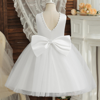 Κοριτσίστικο φόρεμα πριγκίπισσα σε στυλ νεράιδας με φιόγκο από μαργαριτάρι και διχτυωτή επικάλυψη, χωρίς μανίκια, πολυεστέρας, για ηλικίες 3–8 ετών