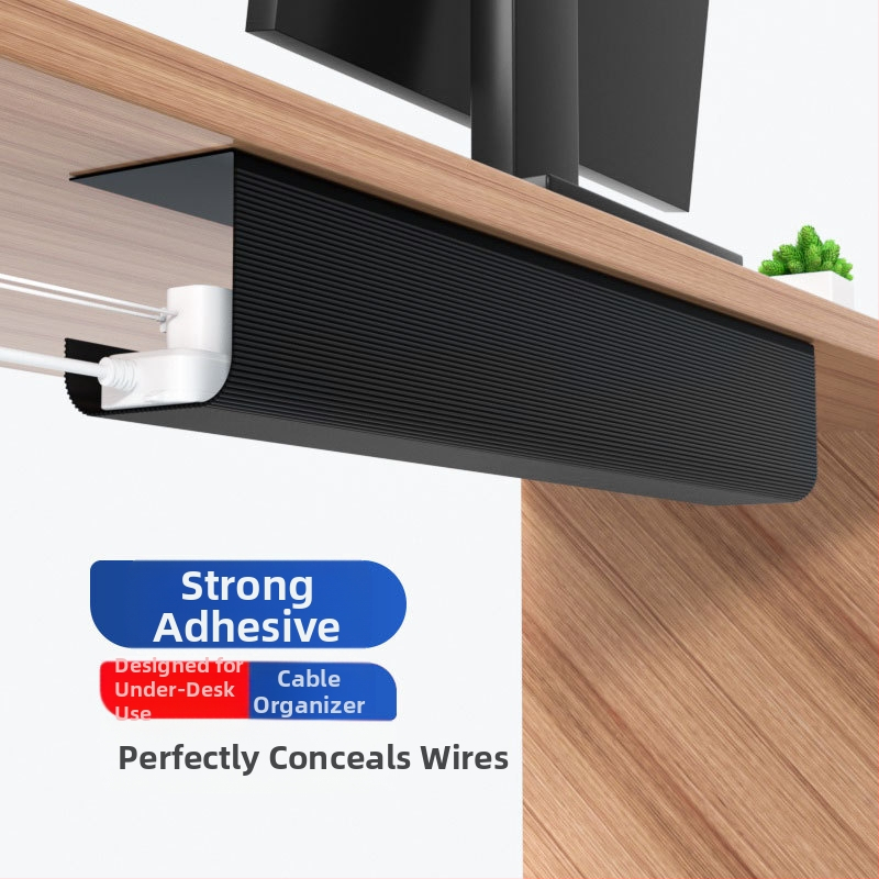 Raft de gestionare a cablurilor sub birou, PVC, cutie de organizare a cablurilor, fără găuri