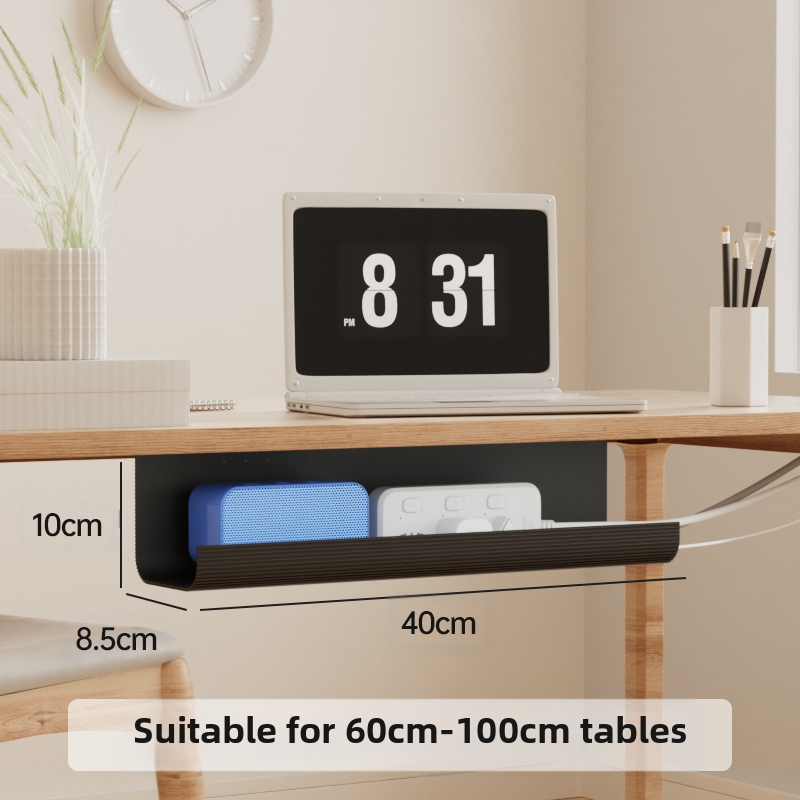 Raft de gestionare a cablurilor sub birou, PVC, cutie de organizare a cablurilor, fără găuri