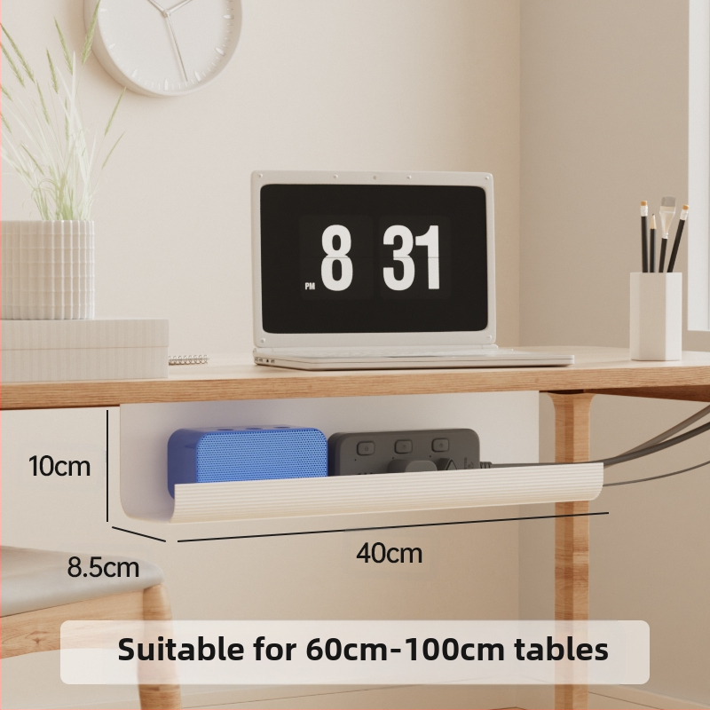 Raft de gestionare a cablurilor sub birou, PVC, cutie de organizare a cablurilor, fără găuri