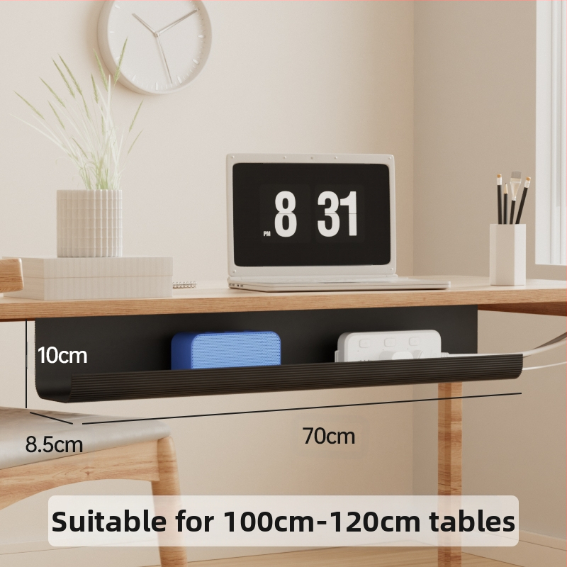 Raft de gestionare a cablurilor sub birou, PVC, cutie de organizare a cablurilor, fără găuri