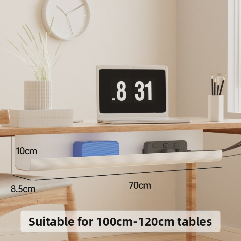 Raft de gestionare a cablurilor sub birou, PVC, cutie de organizare a cablurilor, fără găuri