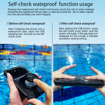 Husă impermeabilă pentru iPhone 16 Plus — până la 30 m sub apă, ecran tactil subacvatic, material PC