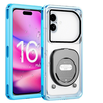 Husă impermeabilă pentru iPhone 16 Plus — până la 30 m sub apă, ecran tactil subacvatic, material PC