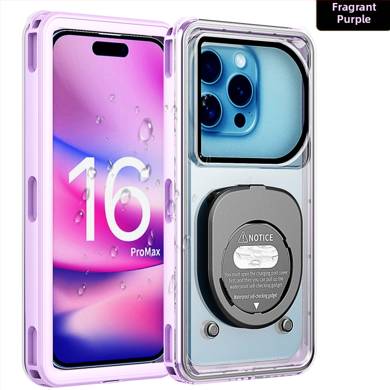 Husă impermeabilă pentru iPhone 16 Plus — până la 30 m sub apă, ecran tactil subacvatic, material PC