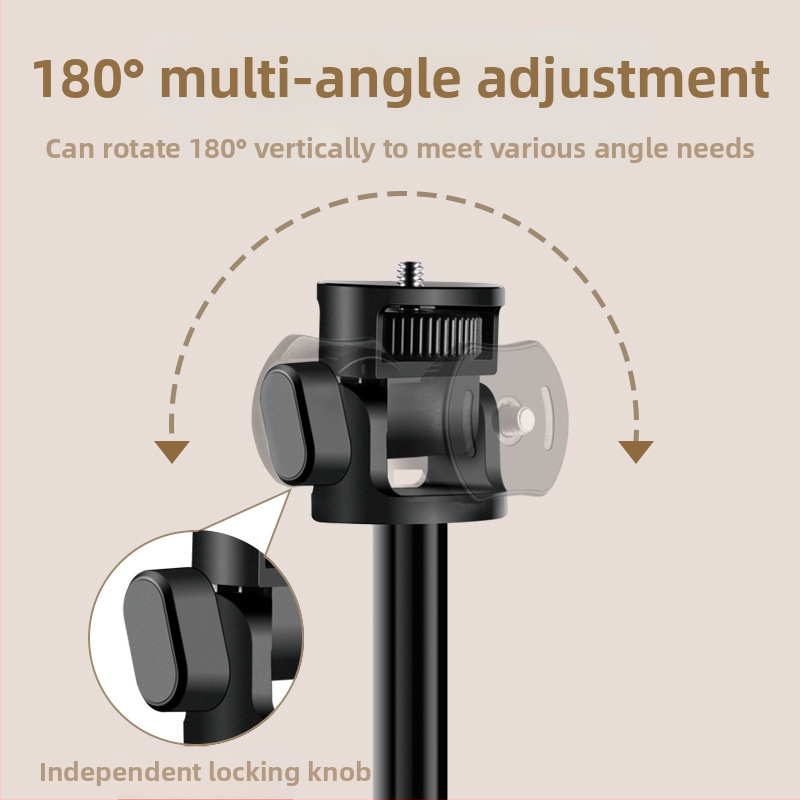 Телефонна селфи-стойка за лайв стрийминг с алуминиева телескопична светлинна стойка и преносим трипод
