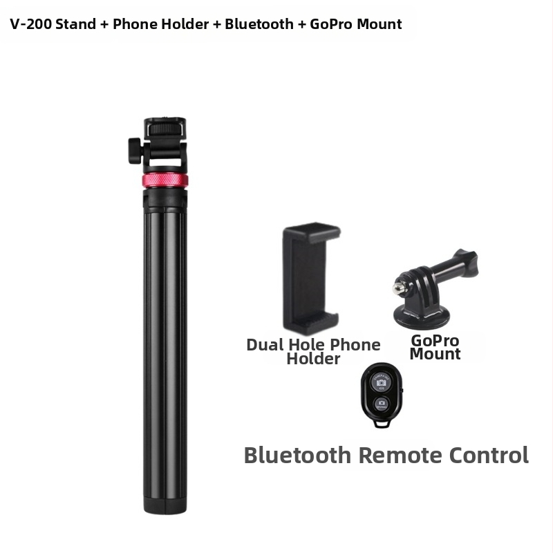 Selfie stick pentru telefon mobil cu suport de iluminare telescopic din aliaj de aluminiu și trepied portabil pentru live streaming
