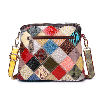 Geantă de damă crossbody din piele naturală, formă orizontală pătrată, închidere cu fermoar, buzunare interioare: buzunar cu fermoar, buzunar pentru telefon, buzunar pentru ID, cu o singură curea de umăr