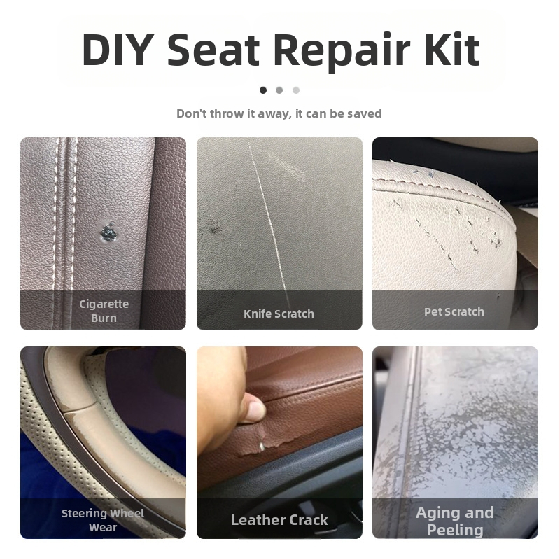 Automobiļa sēdekļu ādas labošanas pastas komplekts, FH040, plastmasa + pasta, bez pielāgošanas.