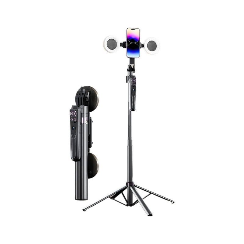 Selfie lazda su AI veido sekimo funkcija ir integruotu kameros laikikliu, aliuminio lydinys, vertikali 360° rotacija, horizontali 180° rotacija, svoris 620 g