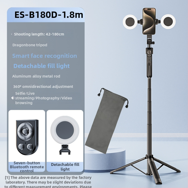 Selfie lazda su AI veido sekimo funkcija ir integruotu kameros laikikliu, aliuminio lydinys, vertikali 360° rotacija, horizontali 180° rotacija, svoris 620 g