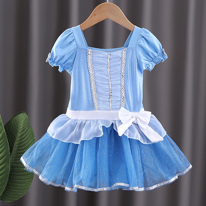 Детски балетен сценичен костюм с пола от тюл, Modal плат 80%, меко обработване, принцес стил.