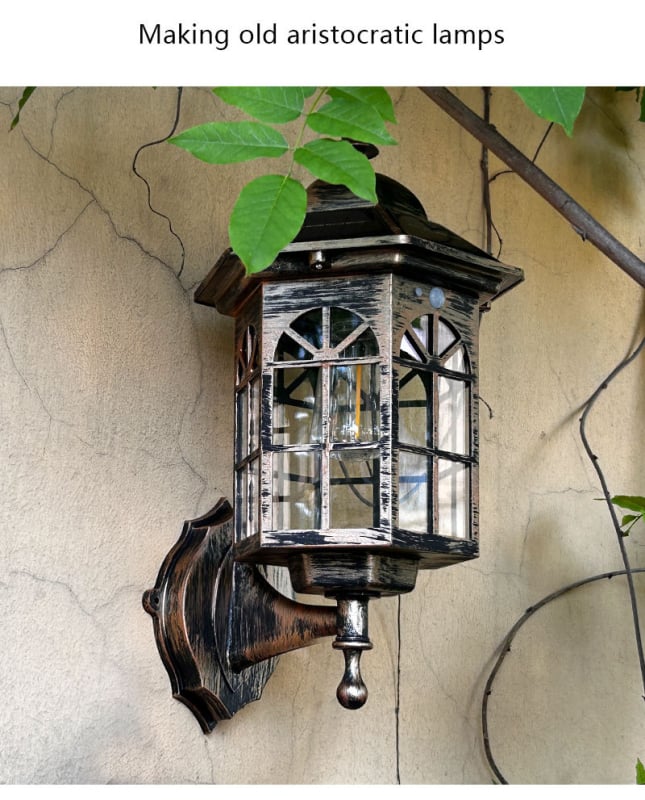 Solarna vanjska zidna svjetiljka LED tungsten filament, vodootporna europskog stila – indukcijski prekidač, <5W, radno vrijeme 6–12 sati, vijek 10000 sati