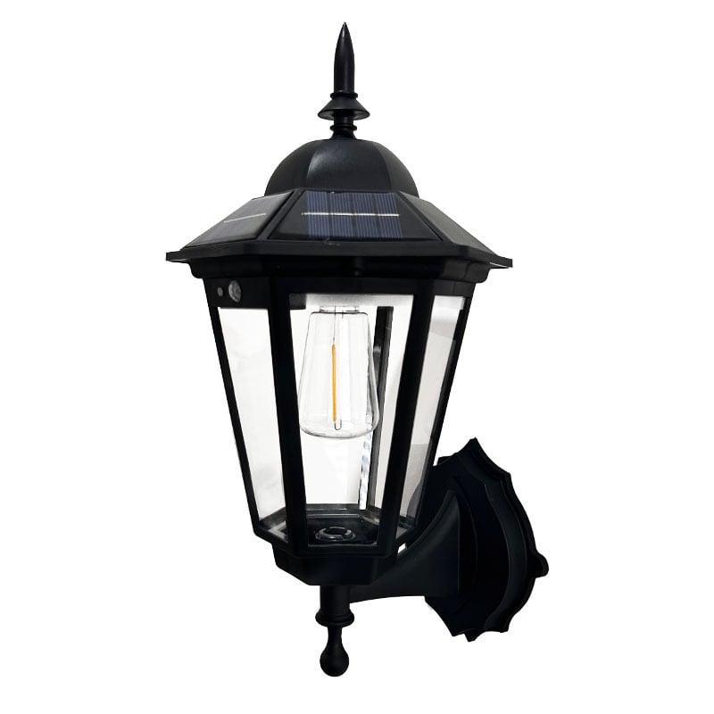 Solarna vanjska zidna svjetiljka LED tungsten filament, vodootporna europskog stila – indukcijski prekidač, <5W, radno vrijeme 6–12 sati, vijek 10000 sati