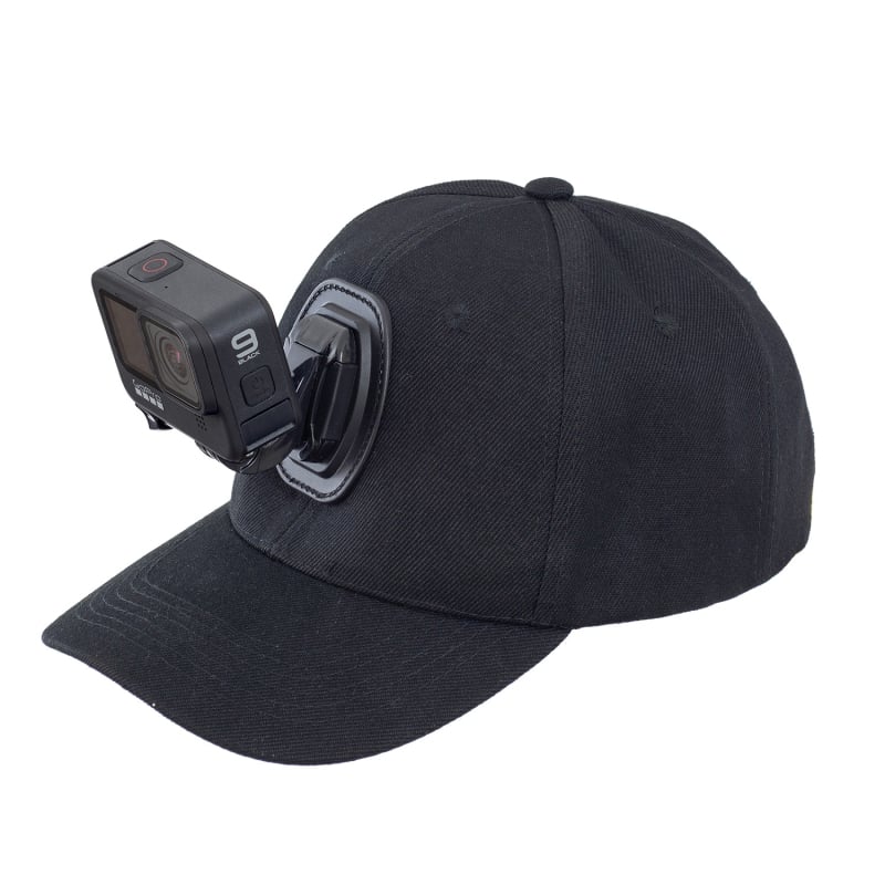 Καπέλο baseball για GoPro, Yi και SJCam κάμερες δράσης - μακρύ γείσο, μάρκα Khaki, με εκτυπωμένο λογότυπο