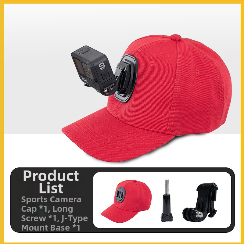 Baseball kapa za GoPro, Yi i SJCam akcijske kamere - produženi obod, Khaki marka, s ispisanim logom