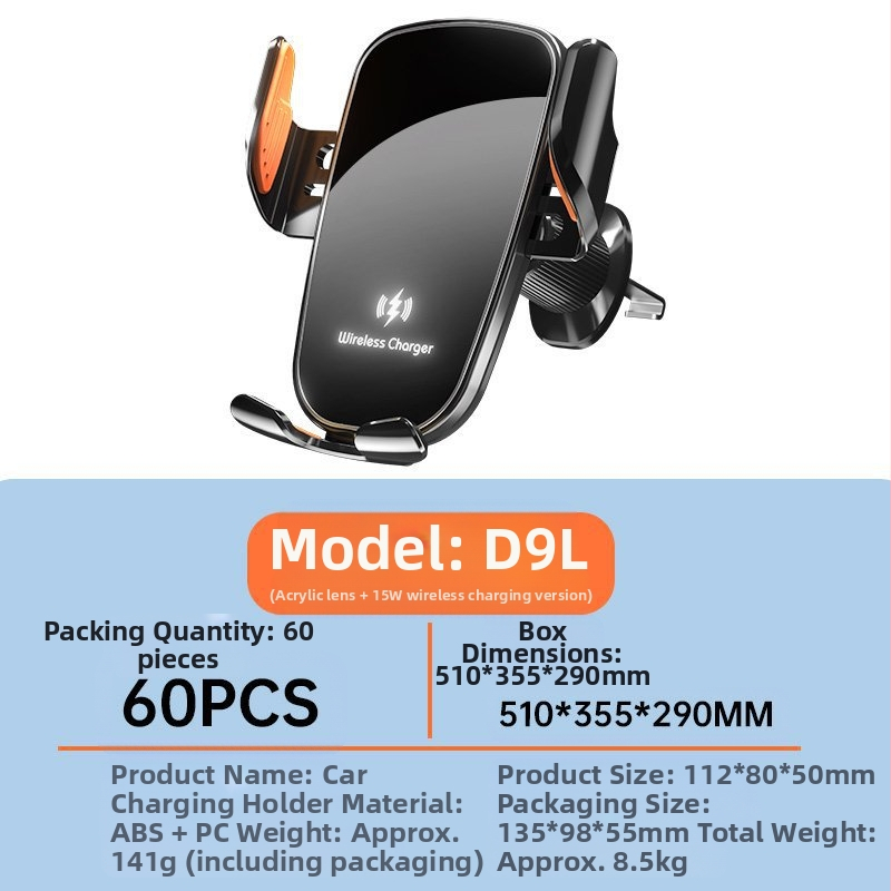 Držiak na telefón do auta s bezdrôtovým nabíjaním 15W, univerzálna kompatibilita, upevnenie na výduch vzduchu klipom, na navigáciu.