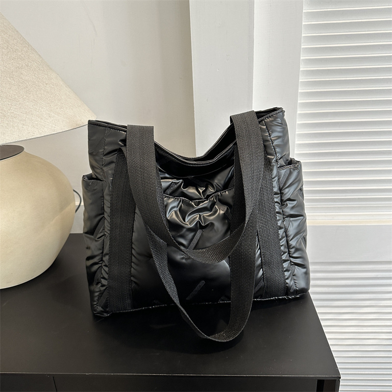 Ženska pamuk Tote torba u street trend stilu, horizontalno kvadratni oblik, zatvarač, džep za mobitel, podstava od poliestera