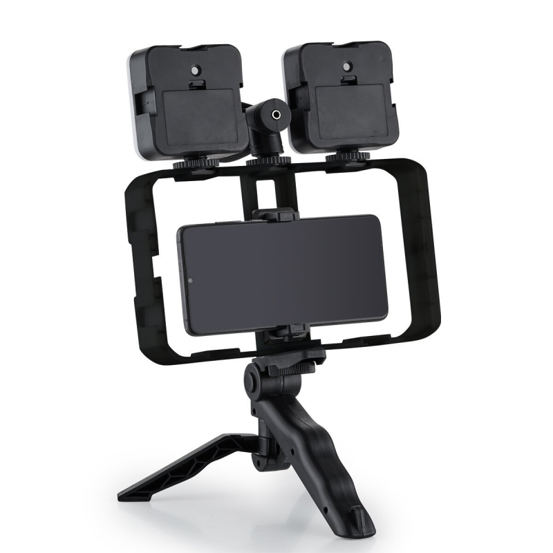 AY-49X Μίνι Φωτιστικό Διευκόλυνσης για Χειροκίνητη Χρήση με Επιτραπέζιο Στήριγμα, Ιδανικό για Ζωντανή Μετάδοση και Βιντεοσκόπηση, 5V, κάτω από 10W, Υποστηρίζει πολυάριθμες Κάμερες