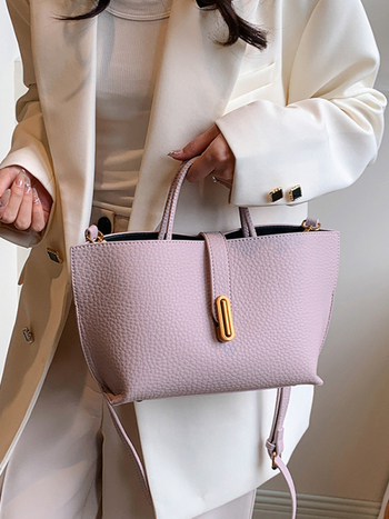 PU torbica, gradski minimalistički stil, horizontalni kvadratni oblik, zaključavanje, unutarnja džep za telefon