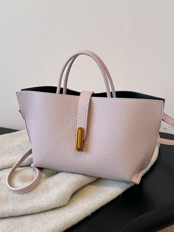 PU torbica, gradski minimalistički stil, horizontalni kvadratni oblik, zaključavanje, unutarnja džep za telefon