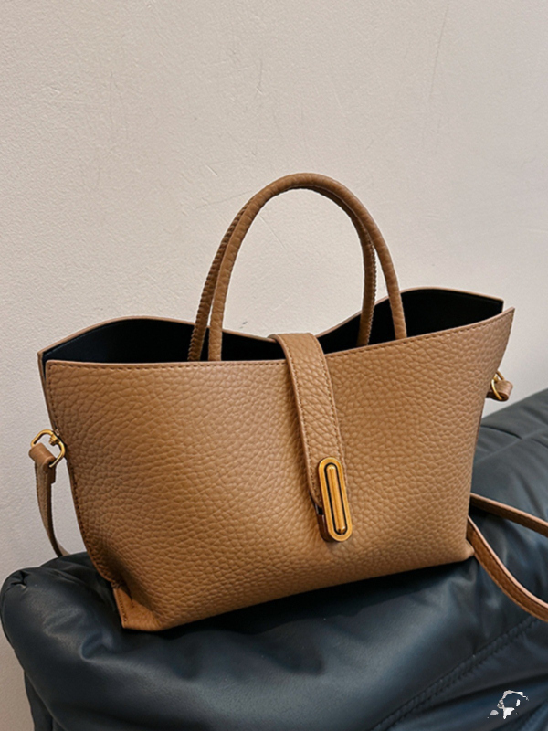 PU torbica, gradski minimalistički stil, horizontalni kvadratni oblik, zaključavanje, unutarnja džep za telefon