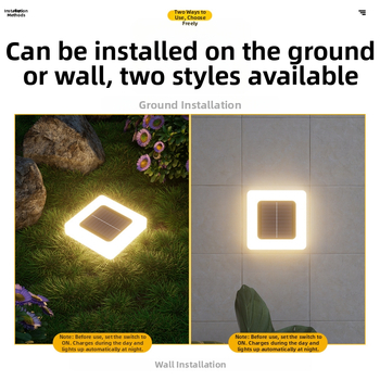 Ηλιακή υπόγεια λάμπα κήπου LED, 5W, 6–12 ώρες φωτισμού, εξωτερική αδιάβροχη, μοντέλο: Μεγάλο τετράγωνο ματ φανάρι