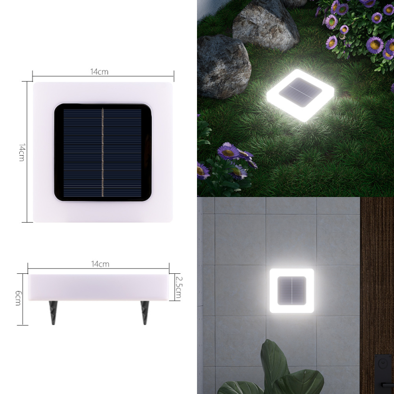 Solarna podzemna LED lampica za vrt, 5W, 6–12 sati osvjetljenja, vodootporna na kišu, model: Velika kvadratna mat lampica
