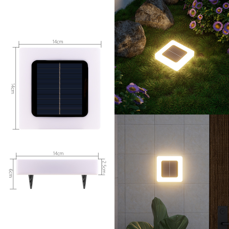 Solarna podzemna LED lampica za vrt, 5W, 6–12 sati osvjetljenja, vodootporna na kišu, model: Velika kvadratna mat lampica
