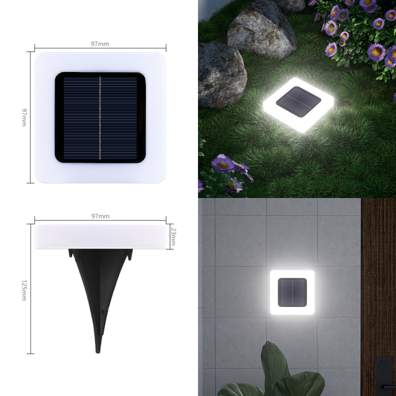 Solarna podzemna LED lampica za vrt, 5W, 6–12 sati osvjetljenja, vodootporna na kišu, model: Velika kvadratna mat lampica