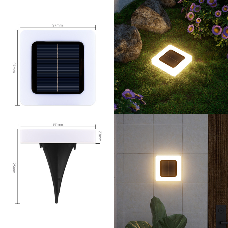 Solarna podzemna LED lampica za vrt, 5W, 6–12 sati osvjetljenja, vodootporna na kišu, model: Velika kvadratna mat lampica
