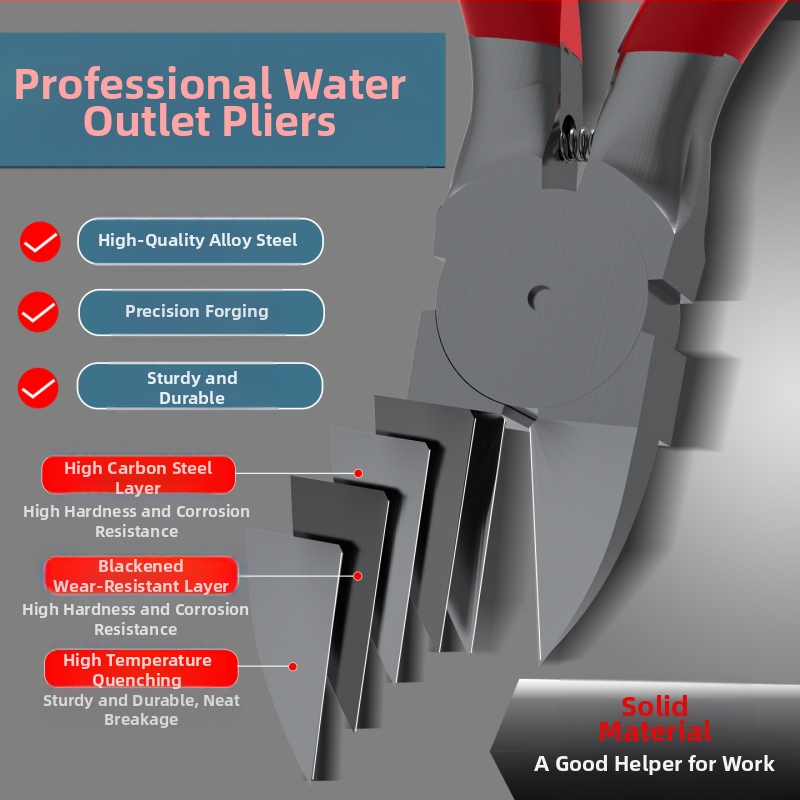 Maibu клещи с наклонени челюсти, висока твърдост, индустриално качество за рязане, 130 g, за пластмаса